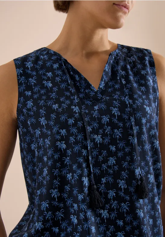 Blusentop mit Palmen-Print
