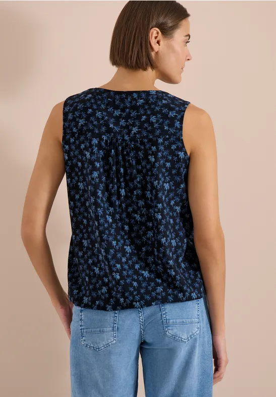 Blusentop mit Palmen-Print