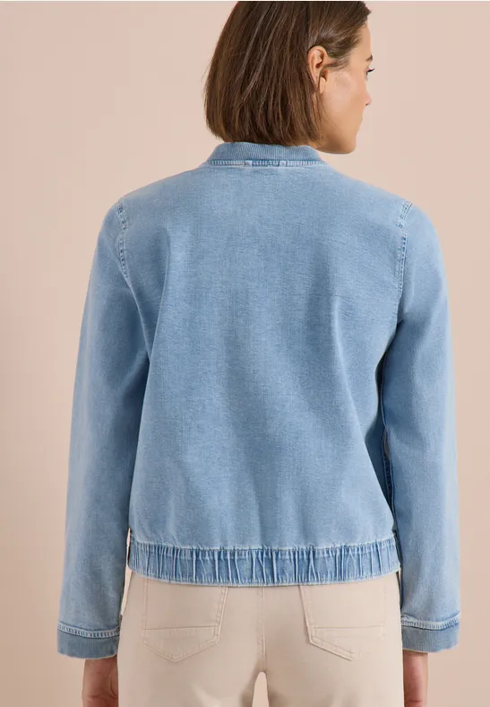 Denim-Blouson mit Stretch und Reißverschluss