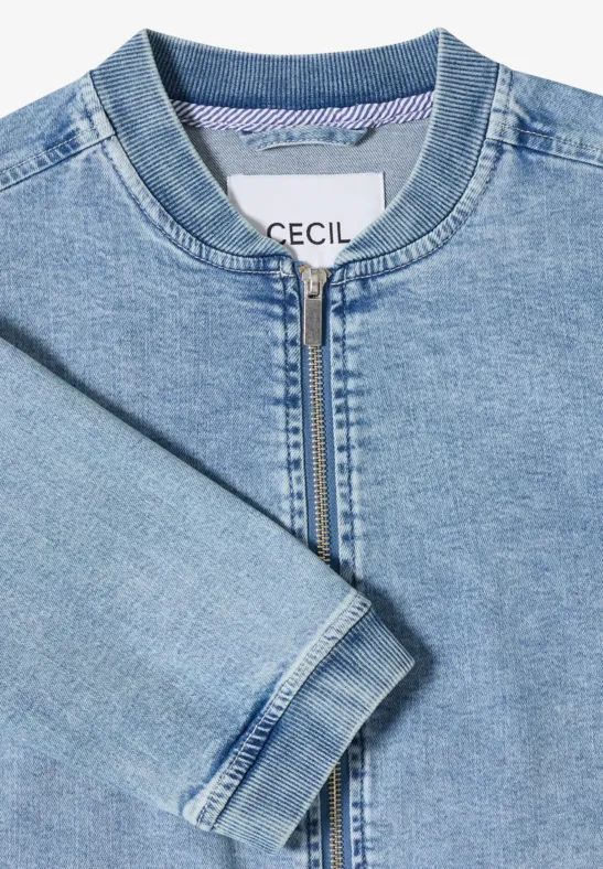 Denim-Blouson mit Stretch und Reißverschluss
