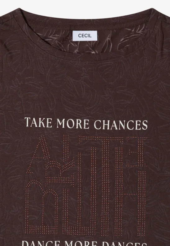 Ausbrenner-Shirt mit modernem Schriftzug