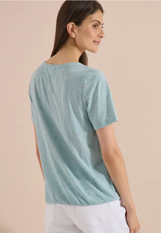 Ausbrenner T-Shirt mit Grafik-Schriftzug