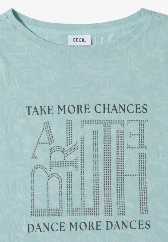 Ausbrenner T-Shirt mit Grafik-Schriftzug