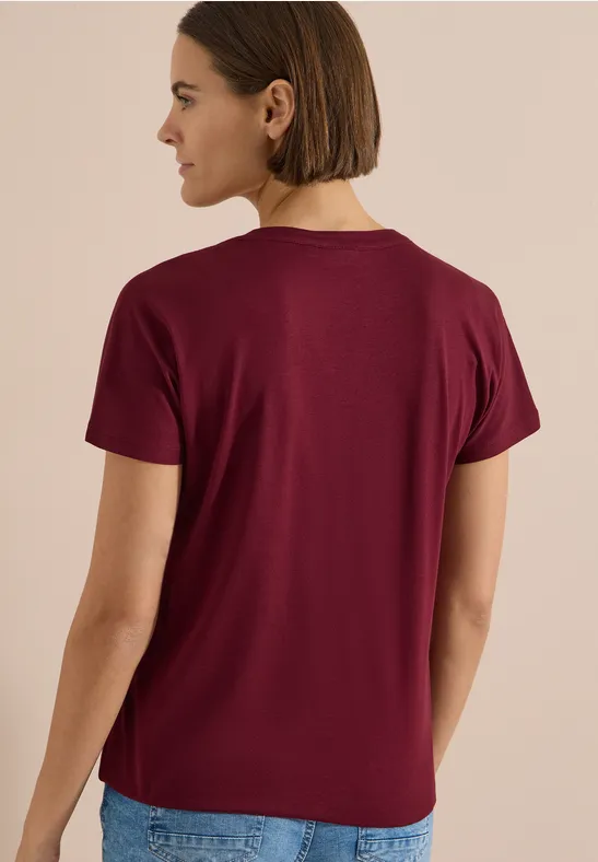 Lockeres Tunika-Shirt mit Split Neck