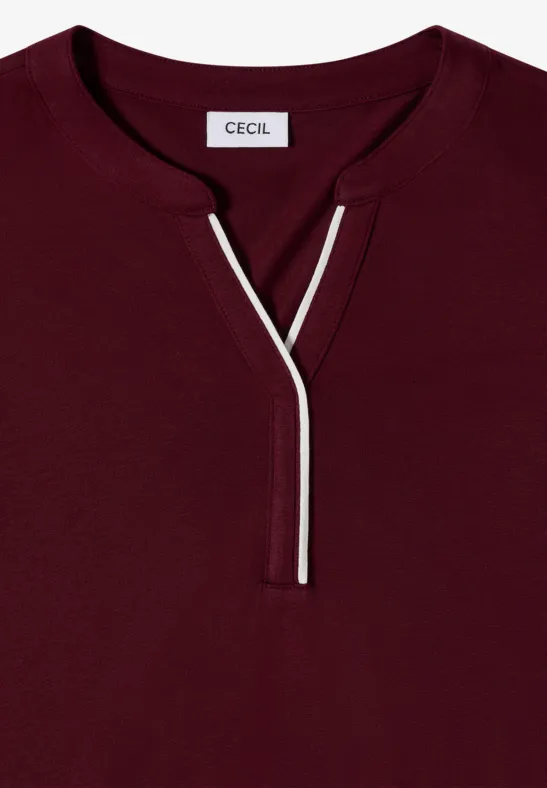 Lockeres Tunika-Shirt mit Split Neck