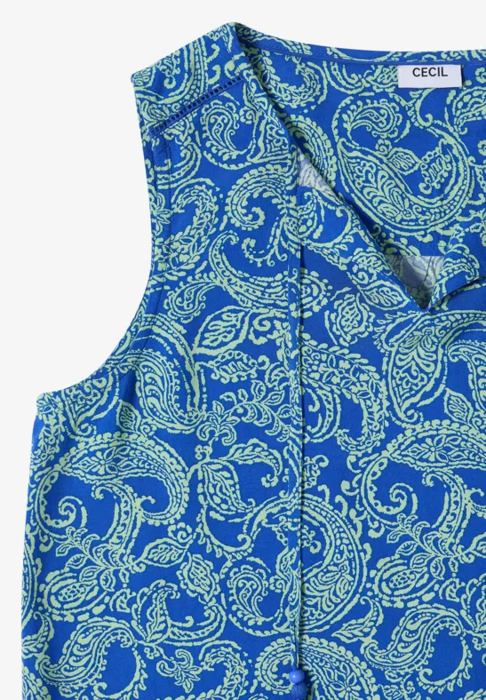 Ärmelloses Blusentop mit Paisley-Muster