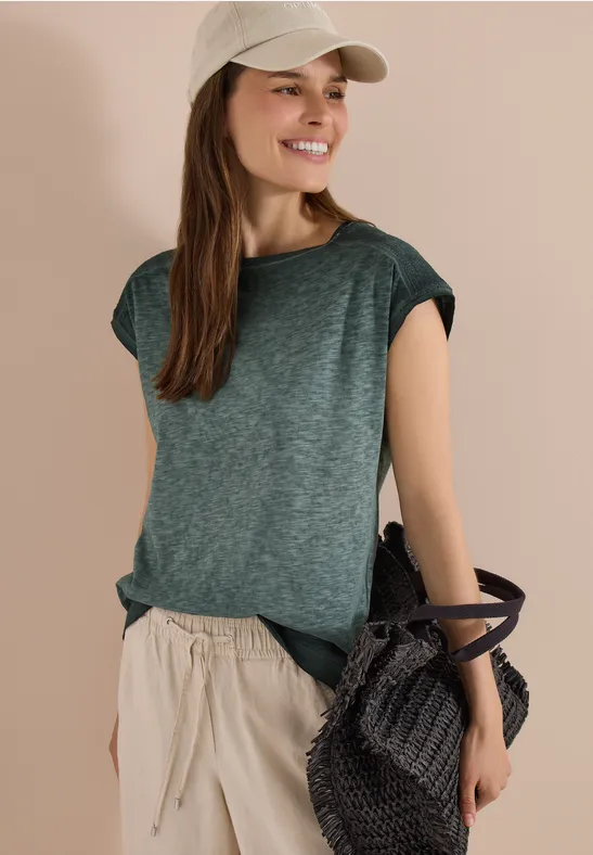 T-Shirt in Garment-Dye-Optik