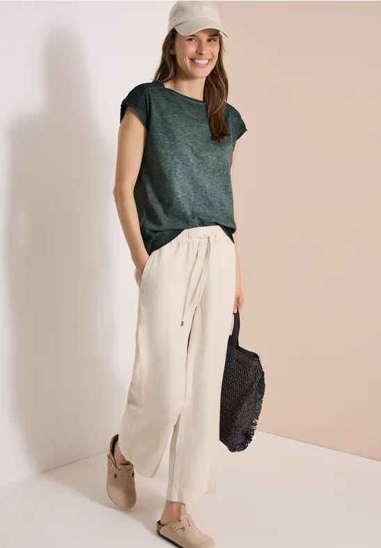 T-Shirt in Garment-Dye-Optik