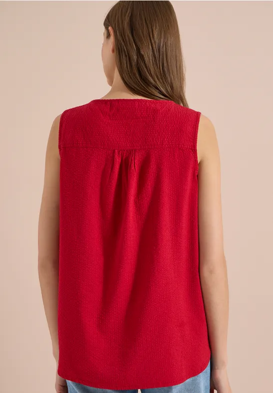 Ärmelloses Blusentop mit Split Neck