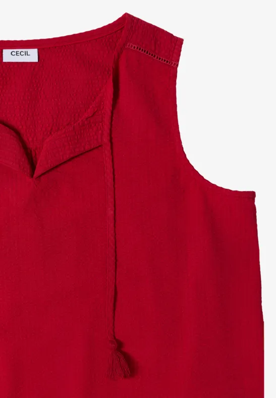 Ärmelloses Blusentop mit Split Neck