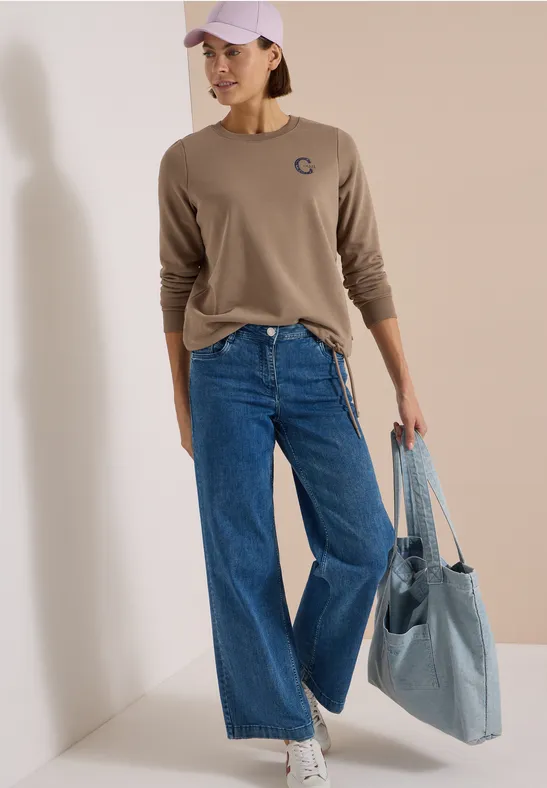 Lässiges Sweatshirt mit Tunnelzug-Saum