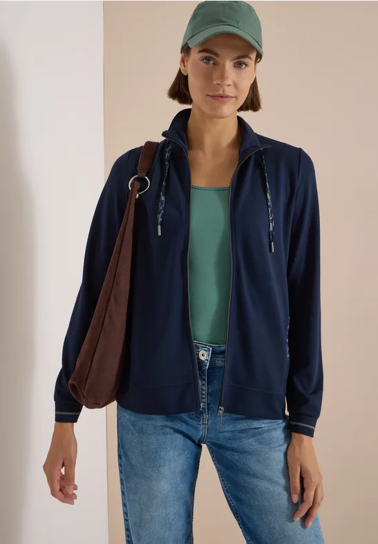 Sportliche Jersey-Jacke mit Reißverschluss