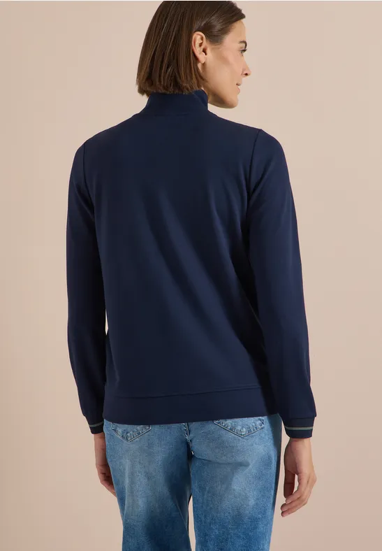 Sportliche Jersey-Jacke mit Reißverschluss
