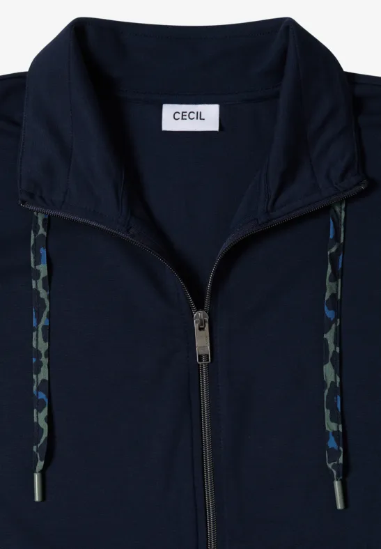 Sportliche Jersey-Jacke mit Reißverschluss