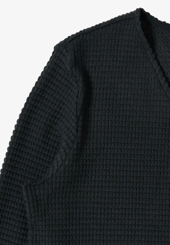 Offene Strickjacke mit Ajour-Struktur