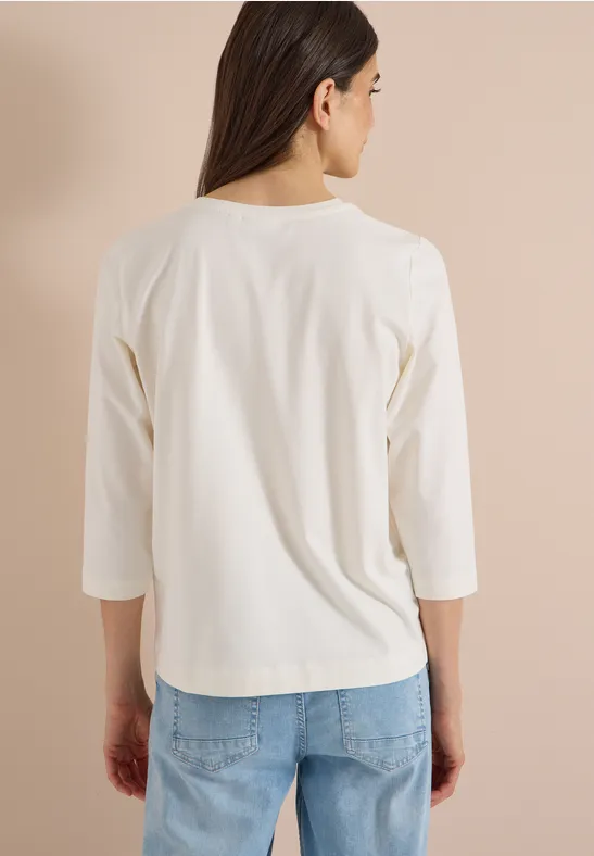 Legeres 3/4-Arm Shirt mit Grafik-Schriftzug