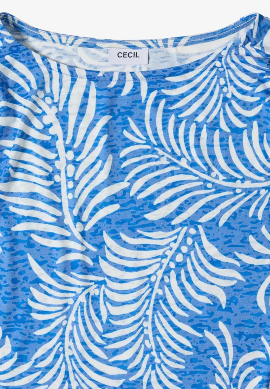 Ausbrenner-Top mit sommerlichem Blätterprint
