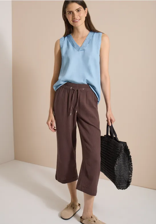 Lässige Culottes aus Baumwoll-Musselin
