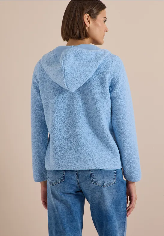 Weiche Teddy-Fleecejacke mit Kapuze