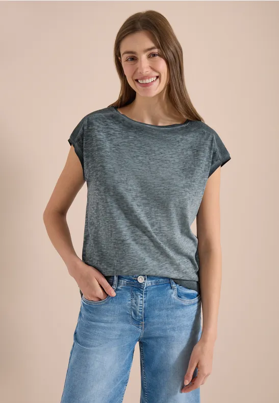 T-Shirt mit U-Boot-Ausschnitt