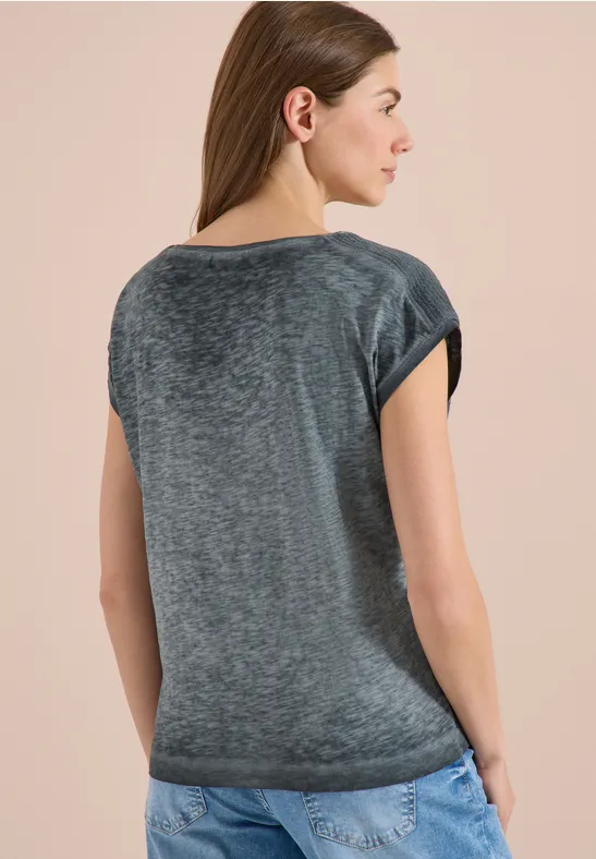 T-Shirt mit U-Boot-Ausschnitt