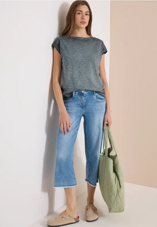 T-Shirt mit U-Boot-Ausschnitt