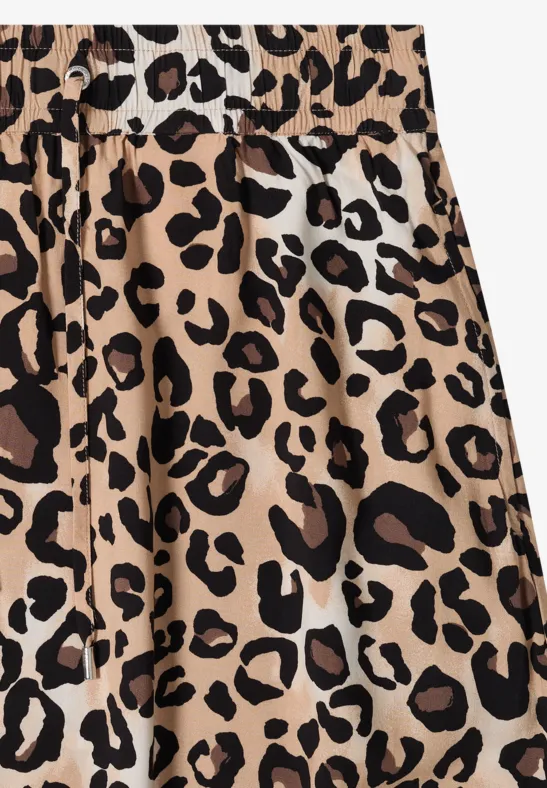 Gestufter Maxirock mit Leopardenmuster
