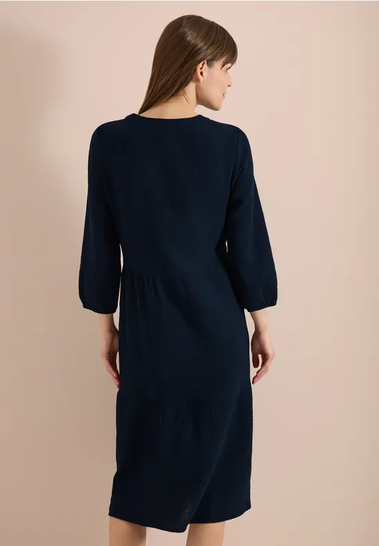 Gestuftes Midikleid aus Baumwoll-Musselin