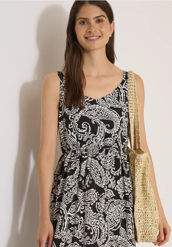 Paisley-Maxikleid mit V-Ausschnitt