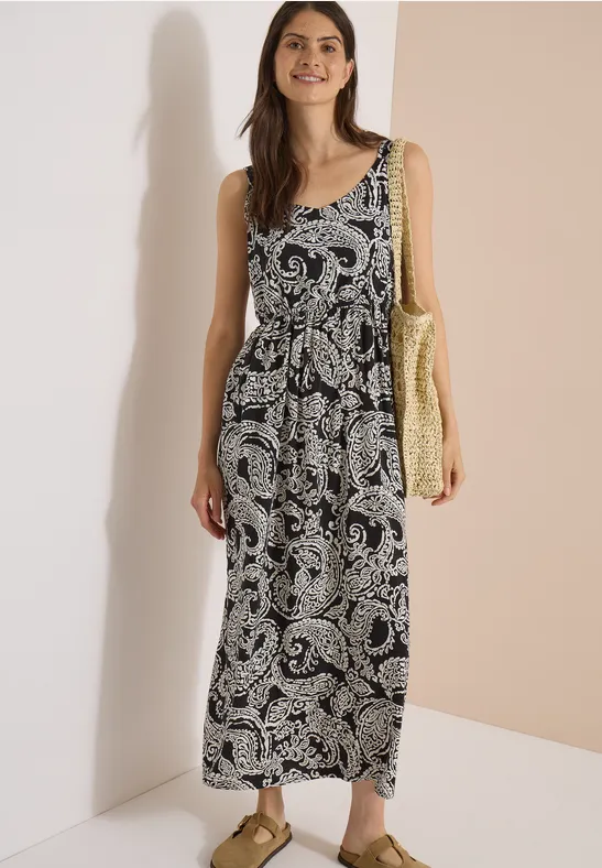 Paisley-Maxikleid mit V-Ausschnitt