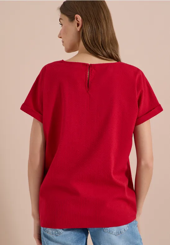 Kurzarm-Blusenshirt mit Knotendetail