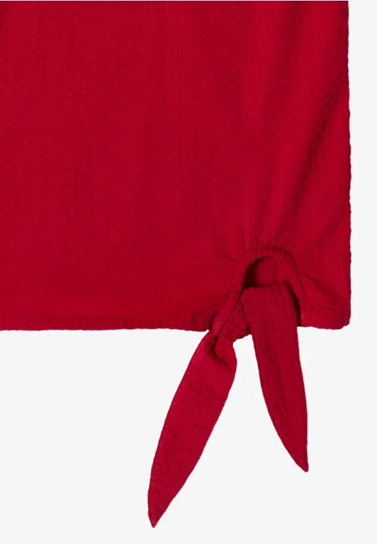 Kurzarm-Blusenshirt mit Knotendetail