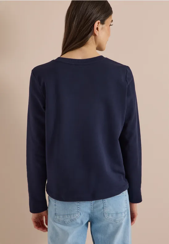 Grafik-Sweatshirt mit Tunnelzug-Saum