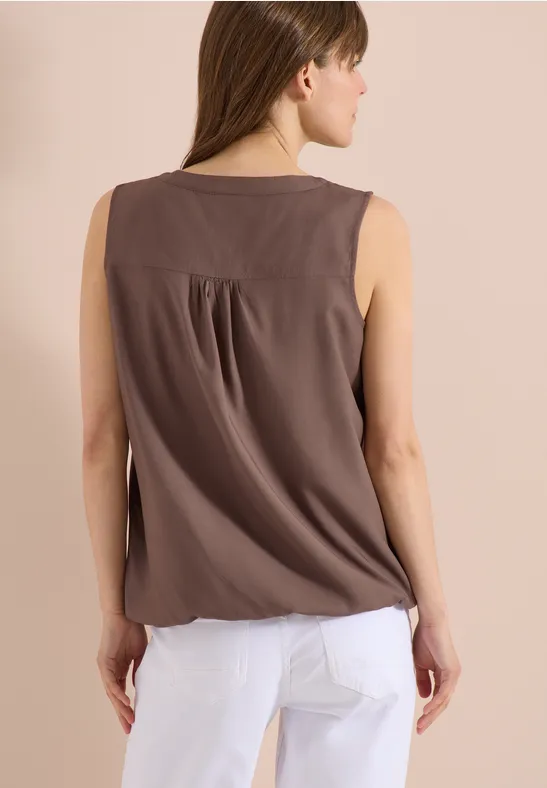 Ärmelloses Blusentop mit Split-Neck