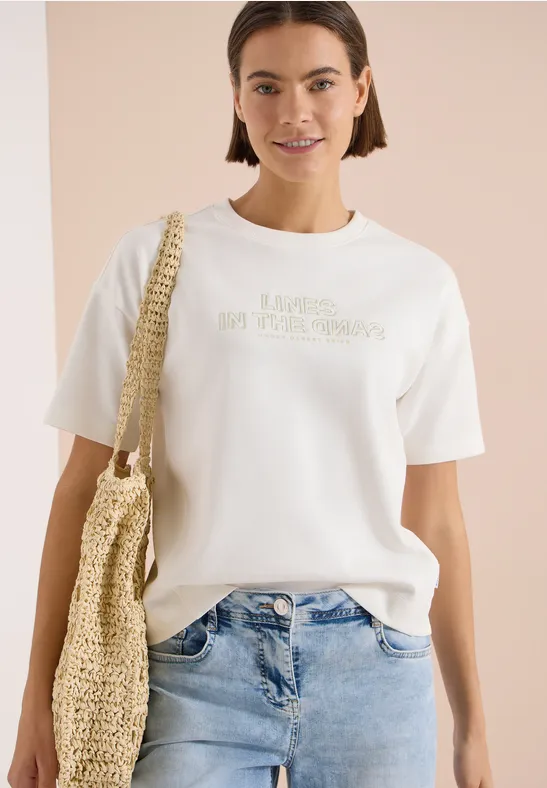 Besticktes Kurzarm-Sweatshirt