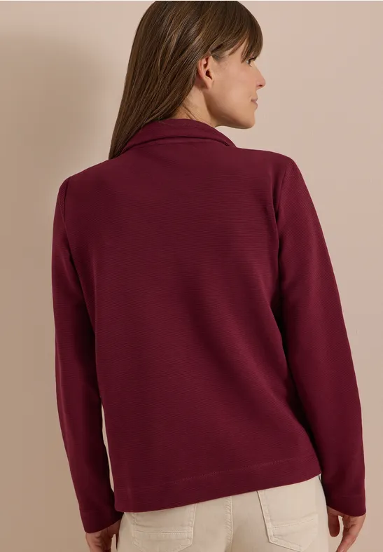 Struktur-Sweatjacke mit Tunnelzug