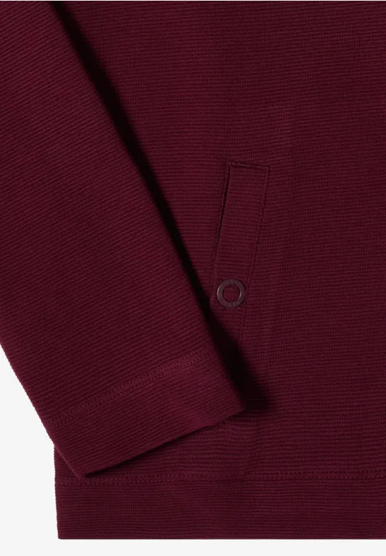 Struktur-Sweatjacke mit Tunnelzug