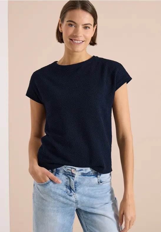 T-Shirt mit Ajour-Struktur