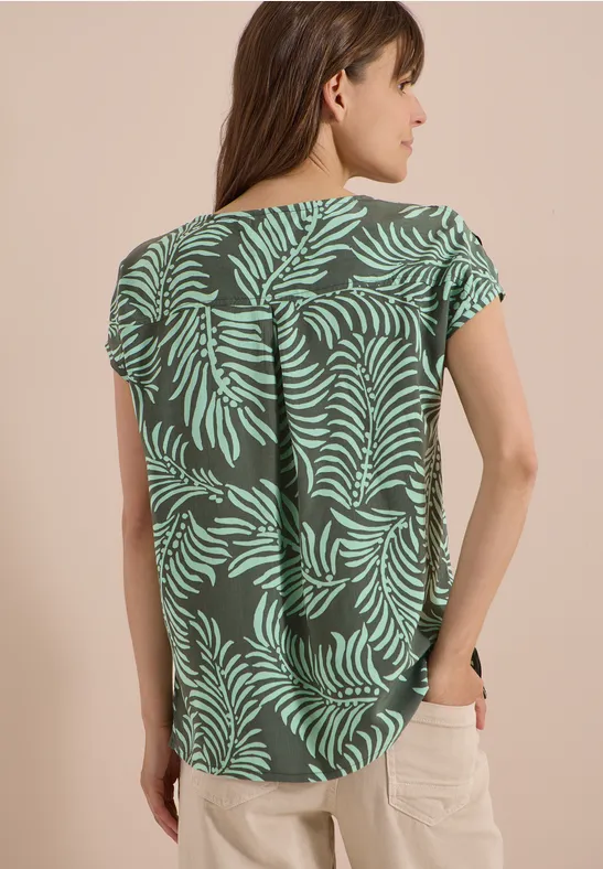 Blusenshirt mit Blätterprint