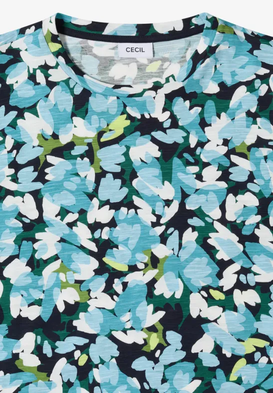 Shirt mit Blumendruck und Tunnelzug