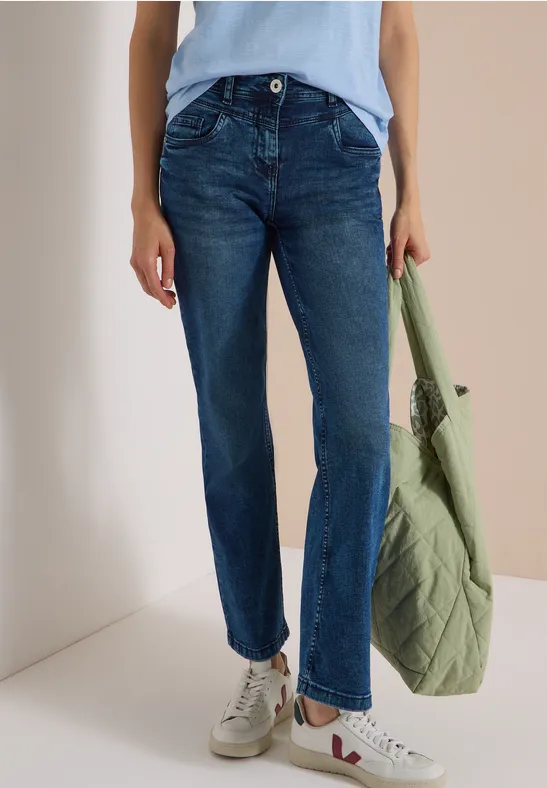 Slim-Fit Bootcut-Jeans mit hohem Bund