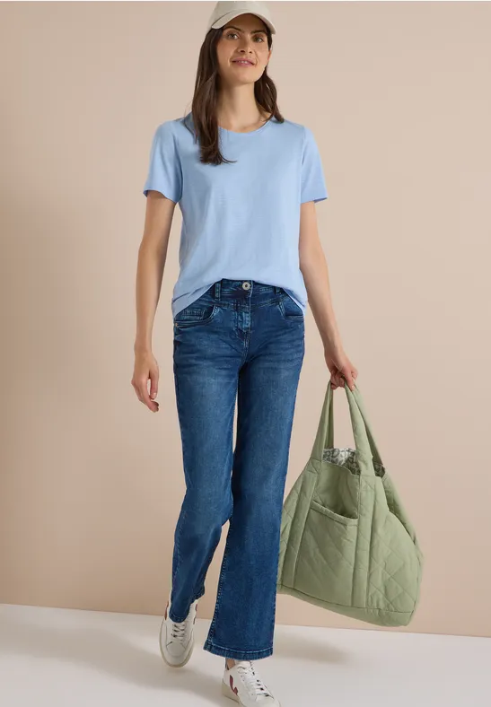 Slim-Fit Bootcut-Jeans mit hohem Bund