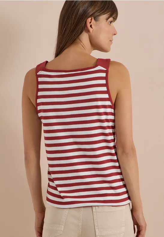 Gestreiftes Jerseytop mit geflochtenen Trägern