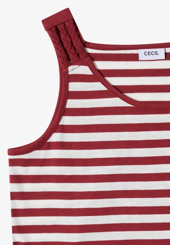 Gestreiftes Jerseytop mit geflochtenen Trägern