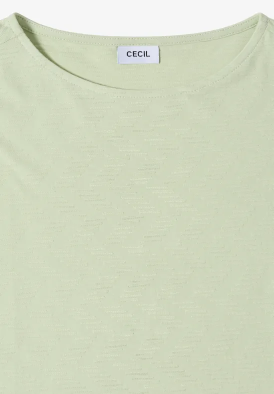 Strukturiertes T-Shirt mit U-Boot-Ausschnitt