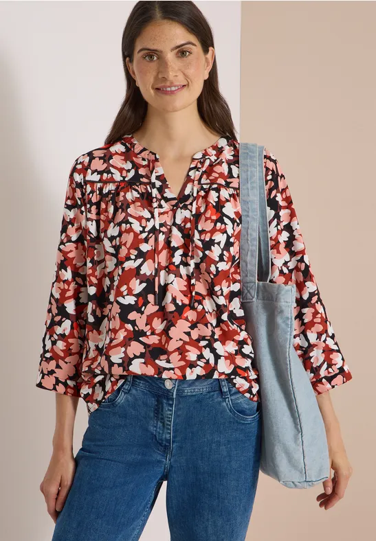 Luftige Tunika-Bluse mit Blumenprint