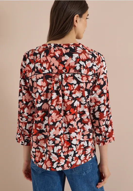Luftige Tunika-Bluse mit Blumenprint