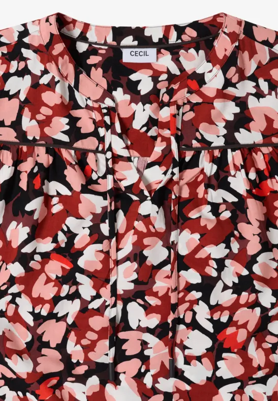 Luftige Tunika-Bluse mit Blumenprint