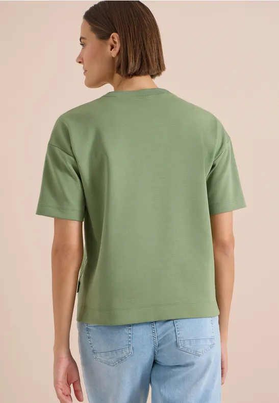 Kurzarm-Sweatshirt mit Stickerei