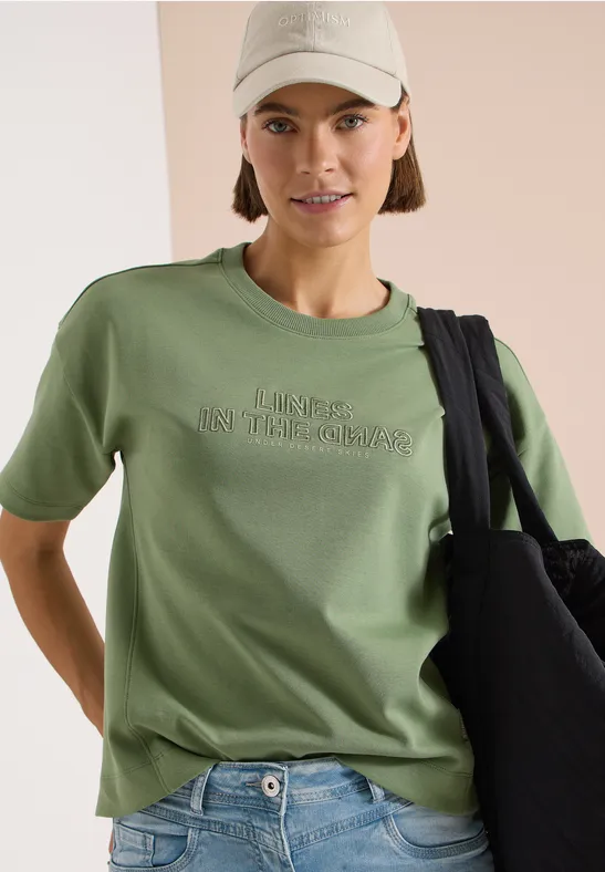 Kurzarm-Sweatshirt mit Stickerei